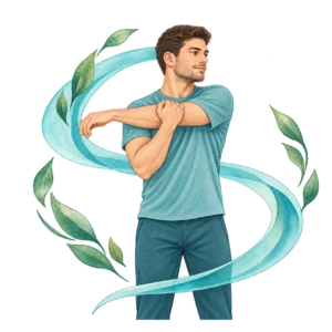 Aquarellillustration eines Mannes: Faszien – neutrales Motiv bei alSa Rehab
