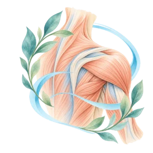 Aquarellillustration zur muskuloskelettalen Physiotherapie