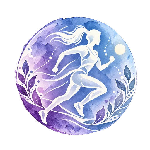 Dynamische Aquarellillustration einer Frau zur Sporttherapie bei alSa Rehab